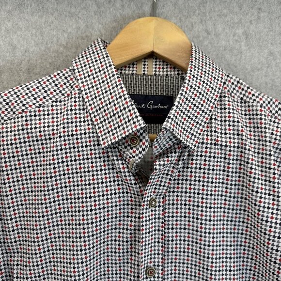 Robert Graham Modern Americana Button Front Shirt Mens Size XL Tailored Fit - Picture 4 of 14